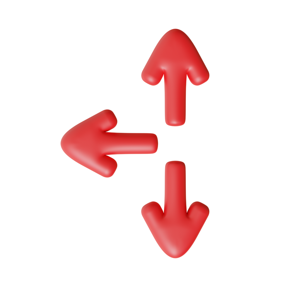 Red Arrow. 3d Red Arrow. 3D Red arrow In Different Style and shapes png