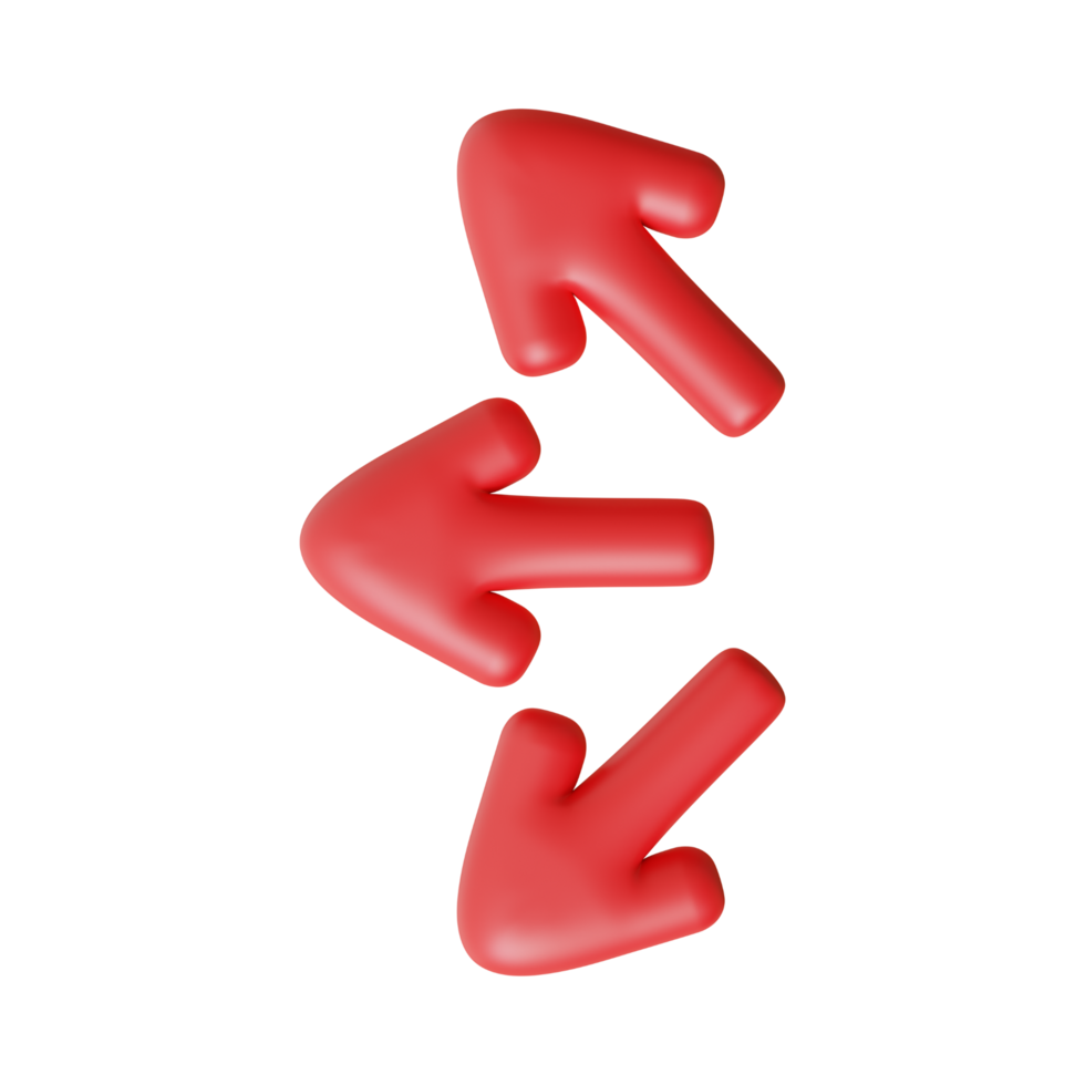 Red Arrow. 3d Red Arrow. 3D Red arrow In Different Style and shapes png