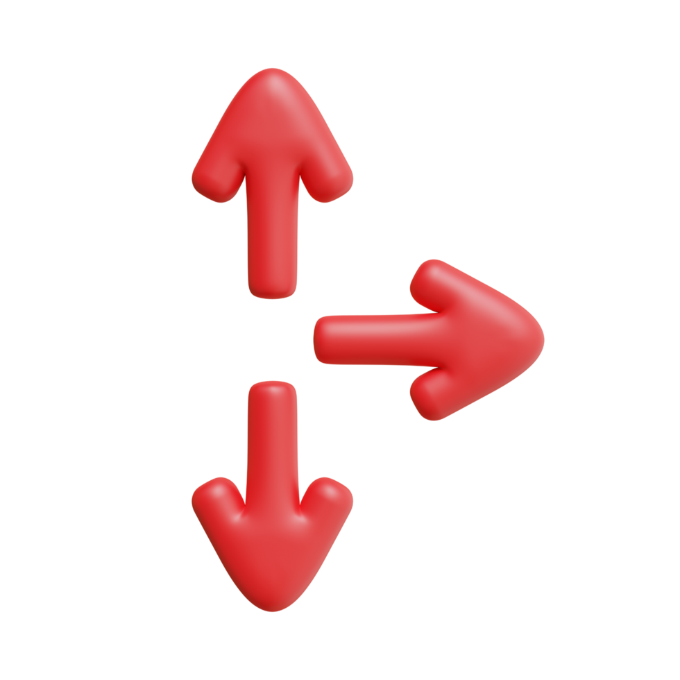 Red Arrow. 3d Red Arrow. 3D Red arrow In Different Style and shapes png