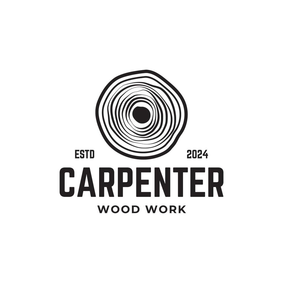 Carpentry, woodworking retro vintage logo design. vector