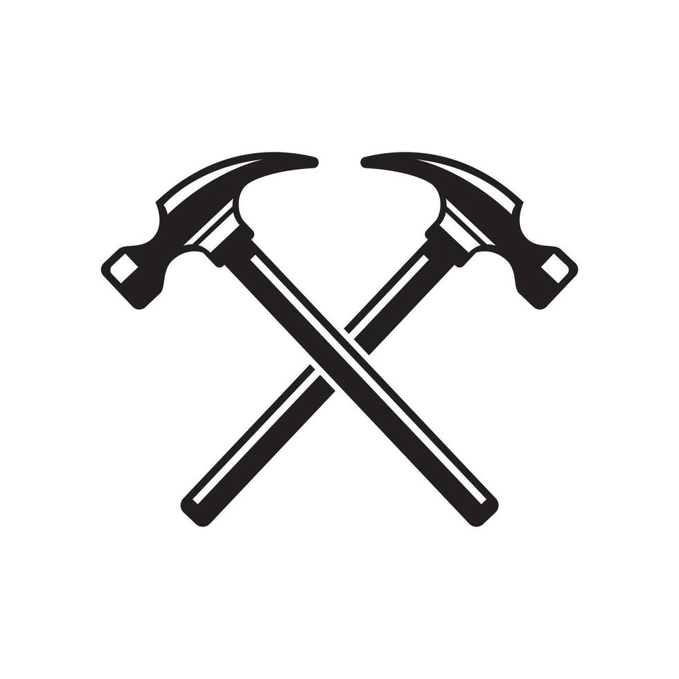 hammer logo emblem vintage design vector