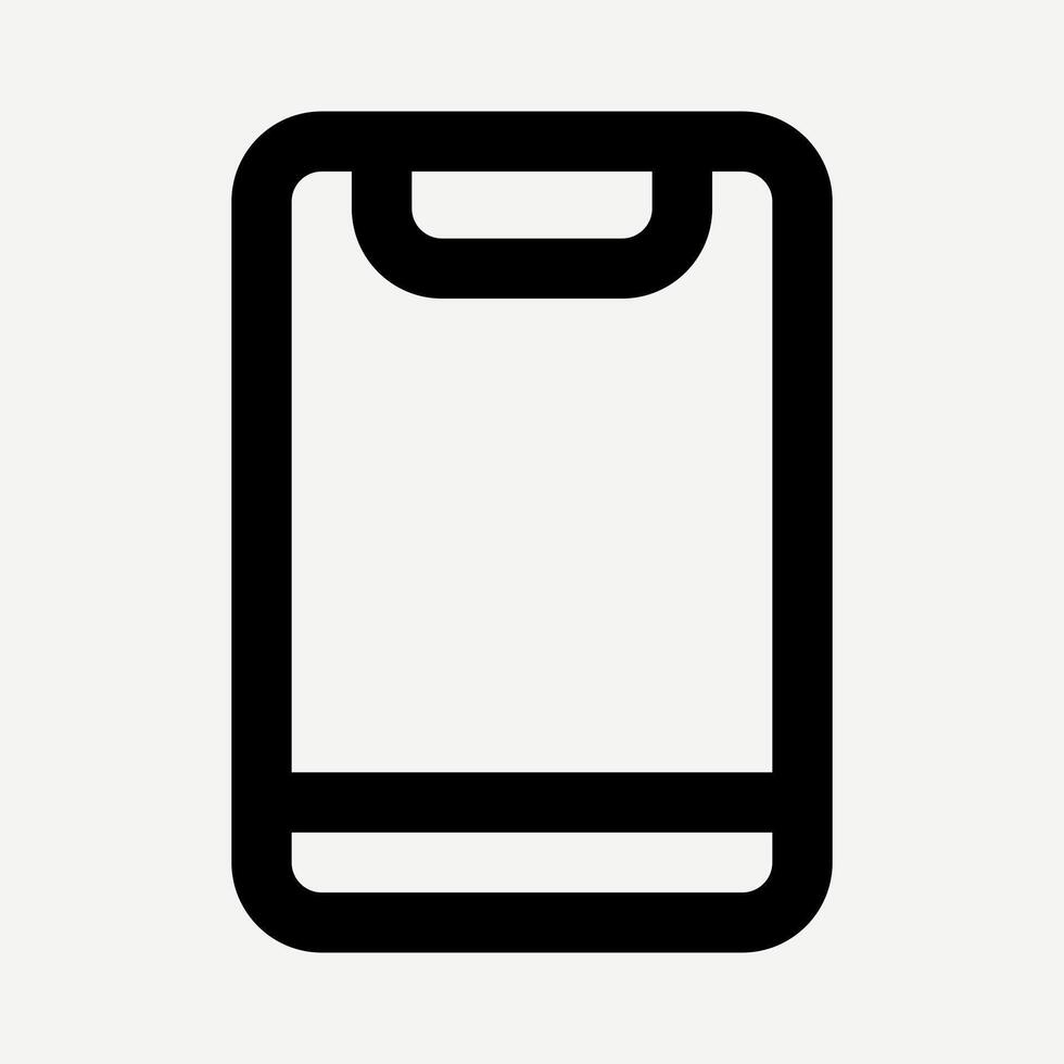 Phone icon, smartphone illustration in black line style suitable for websites, applications, Telephone symbols, design elements, and technology presentations. vector