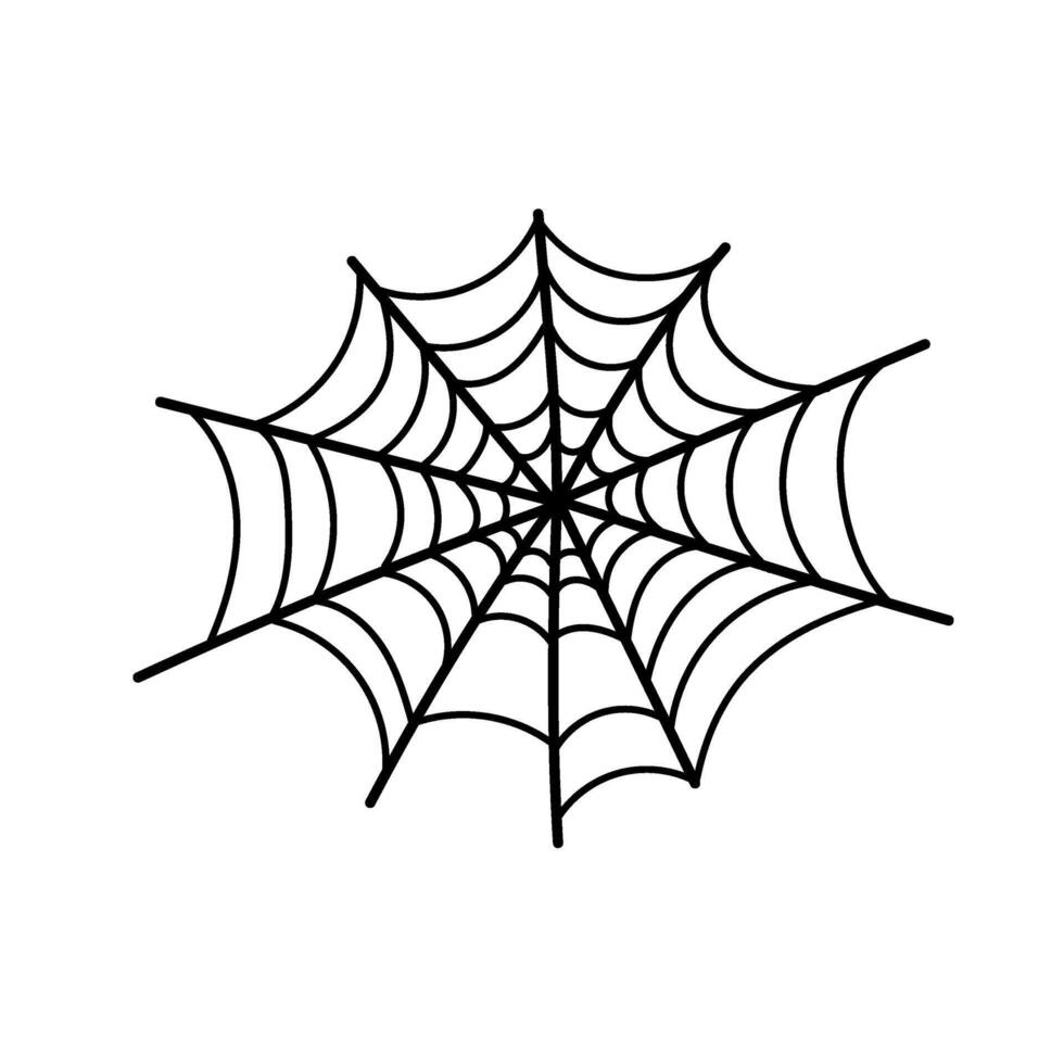 Web. Black and white flat style spider web icon on white background. Halloween. Graphic element for background, invitation, banner or other design. vector