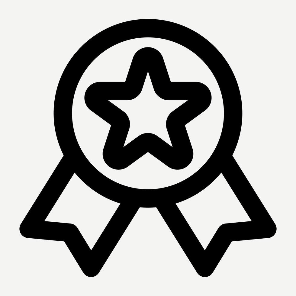 Approval icon, certified star medal illustration suitable in line style for proof of Approval check, winning awards, prizes, user interface design, presentation design elements, app and web buttons. vector