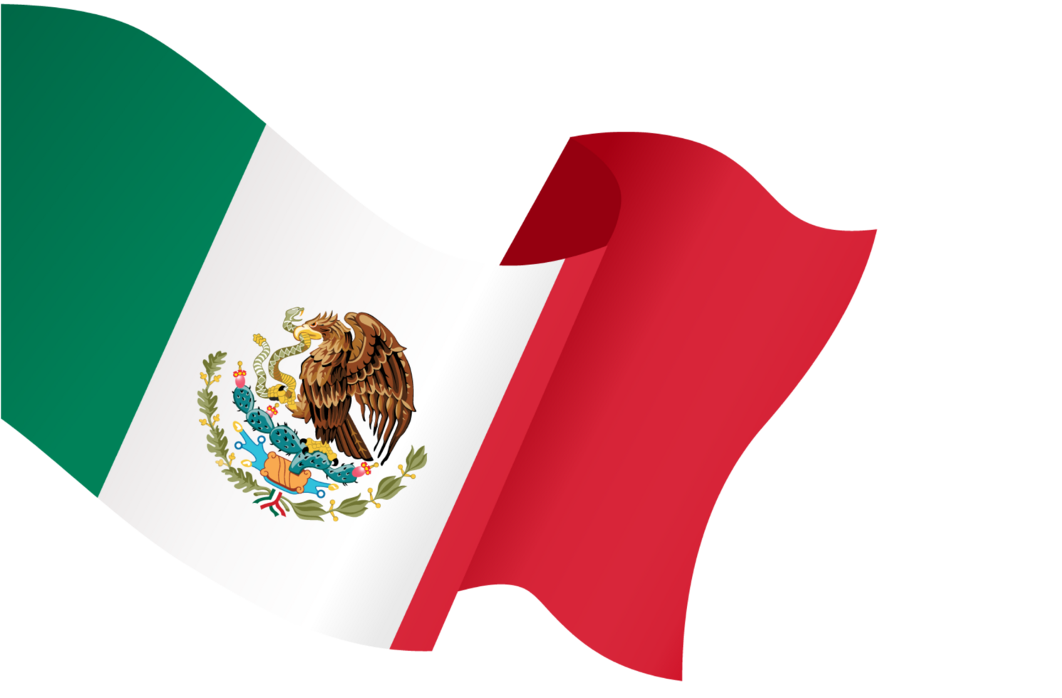 Mexico flag wave png