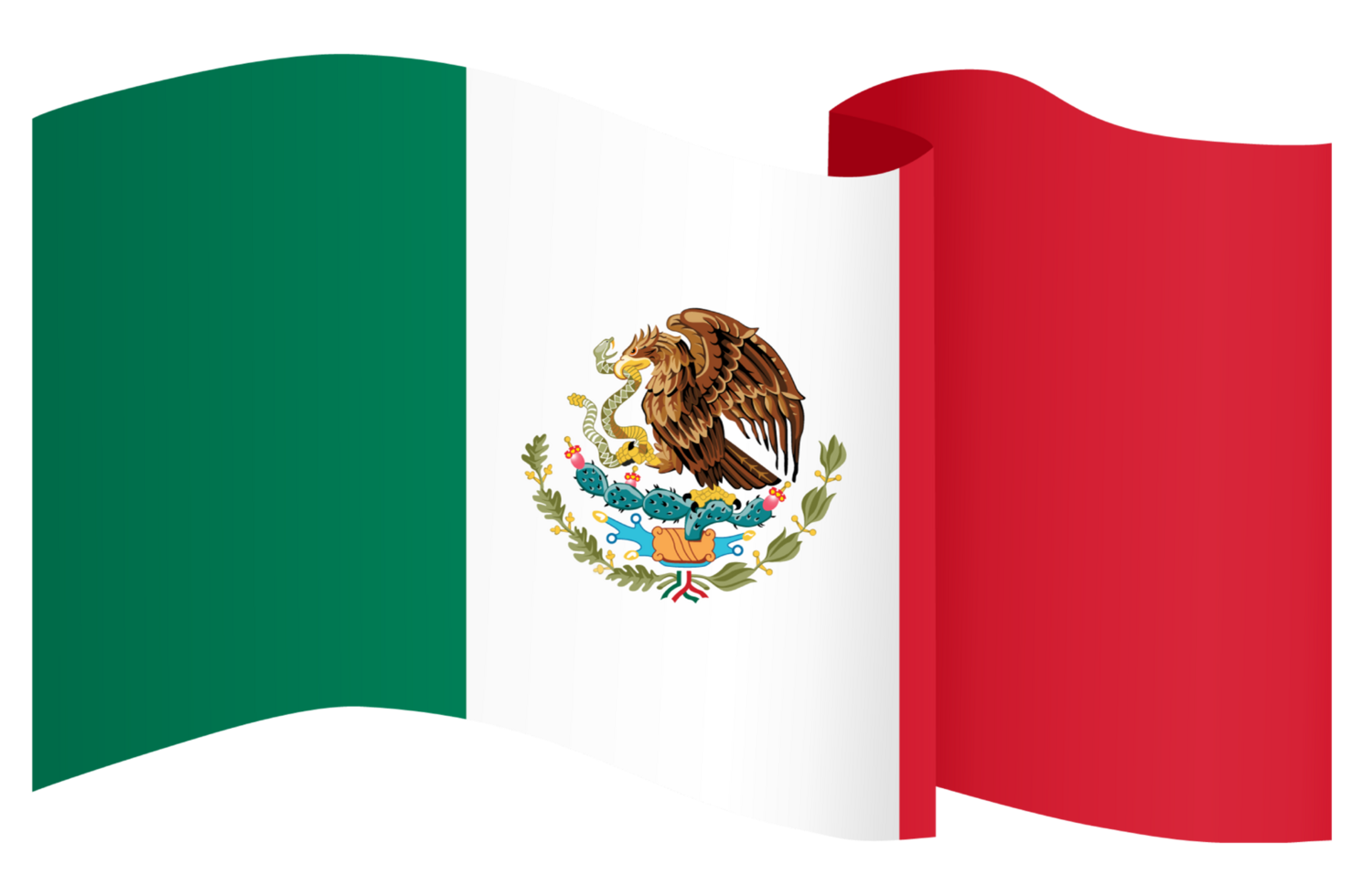 Mexico flag wave png