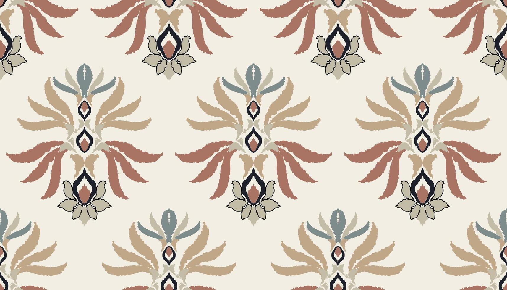 Ikat tribal Indian seamless pattern. Ethnic Aztec fabric carpet mandala ornament native boho chevron textile.Geometric African American oriental traditional illustrations. Embroidery style. vector
