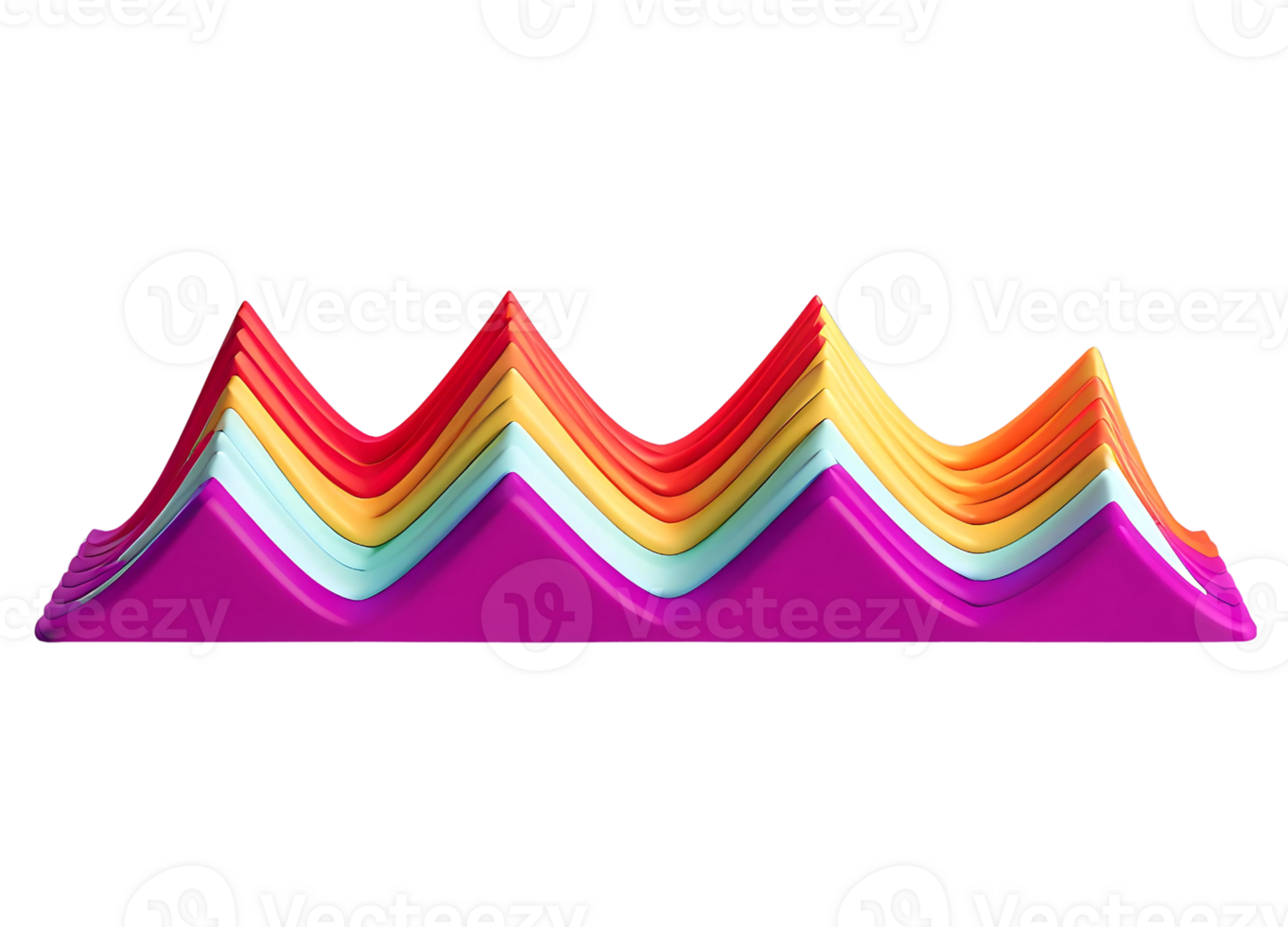 A set of sawtooth waves with varying amplitudes and sharp peaks png