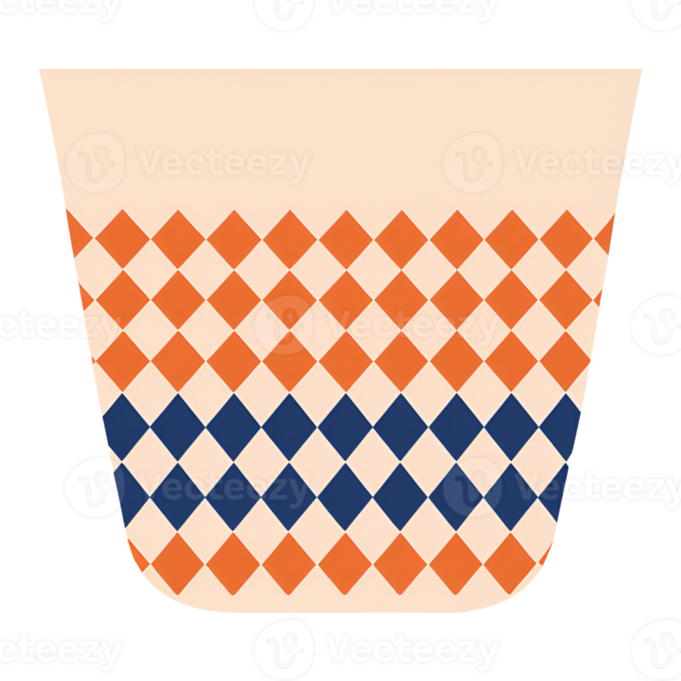 a ceramic cup with a geometric pattern png