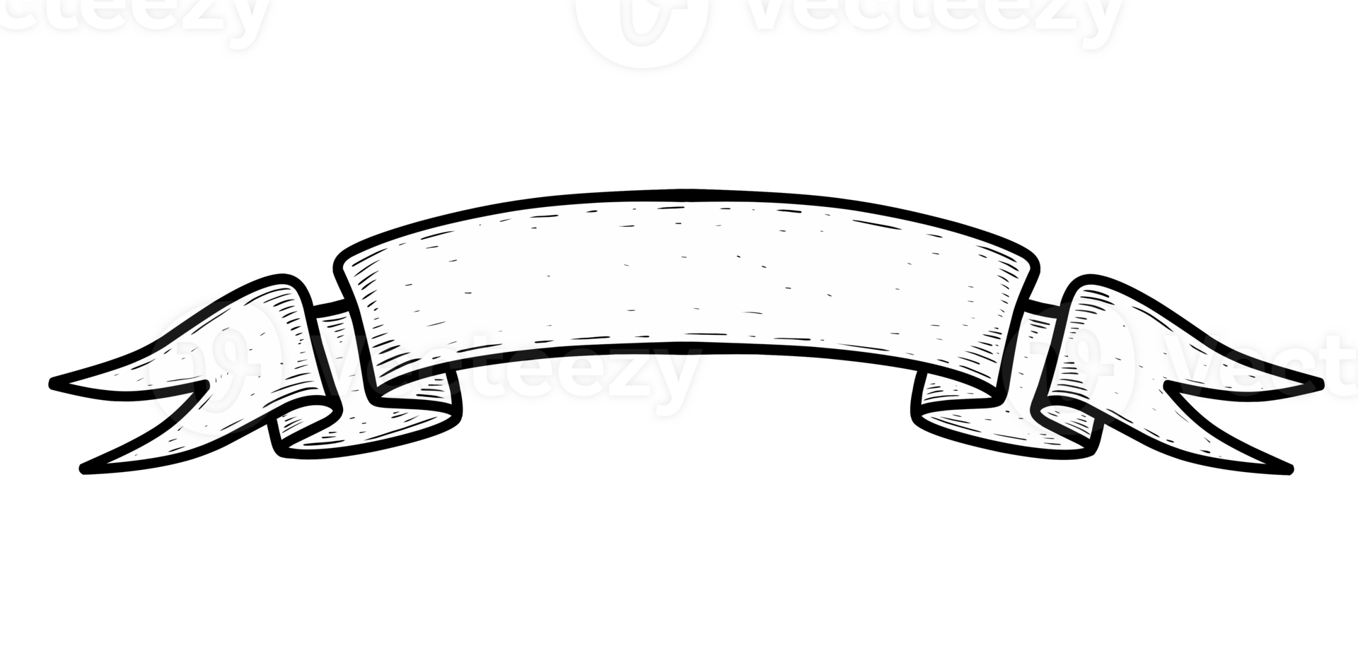 Sketch banner ribbon engraved old labels png