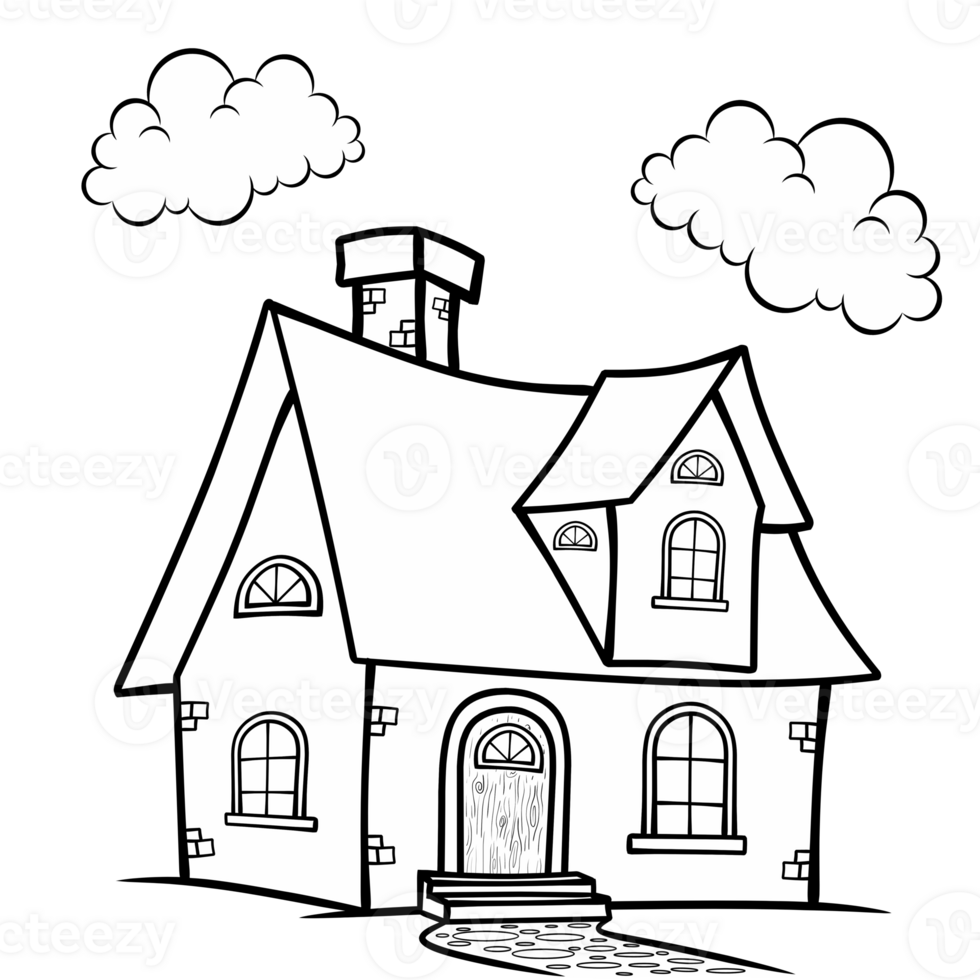 drawing of house coloring page png