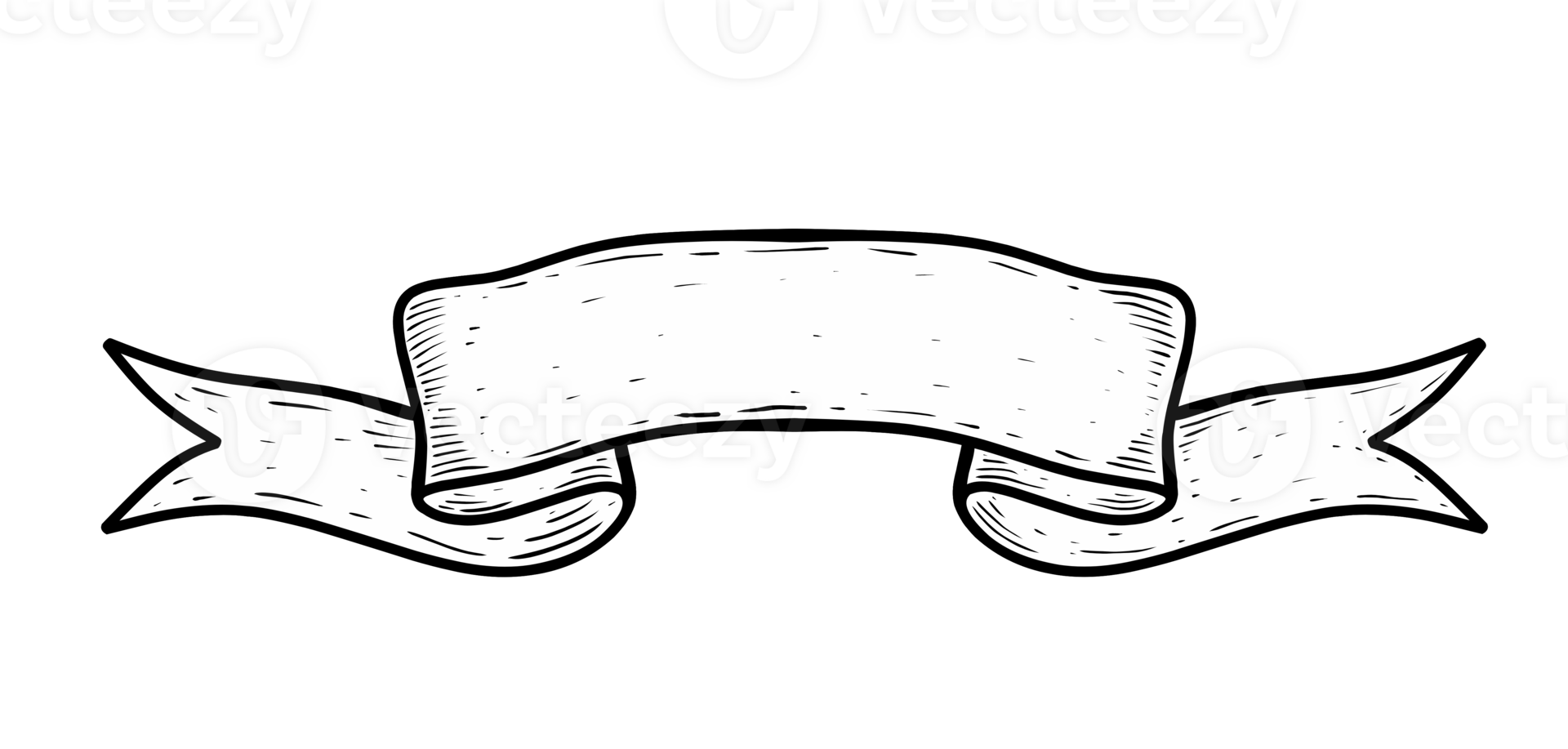Sketch banner ribbon engraved old labels png
