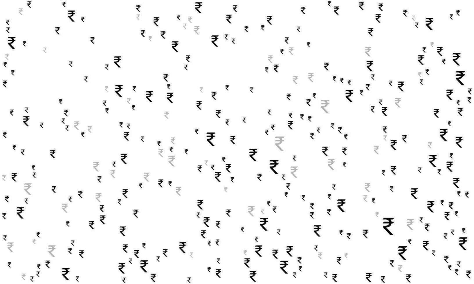 Indian Rupee symbols of different sizes and opacity seamless background pattern illustration. vector