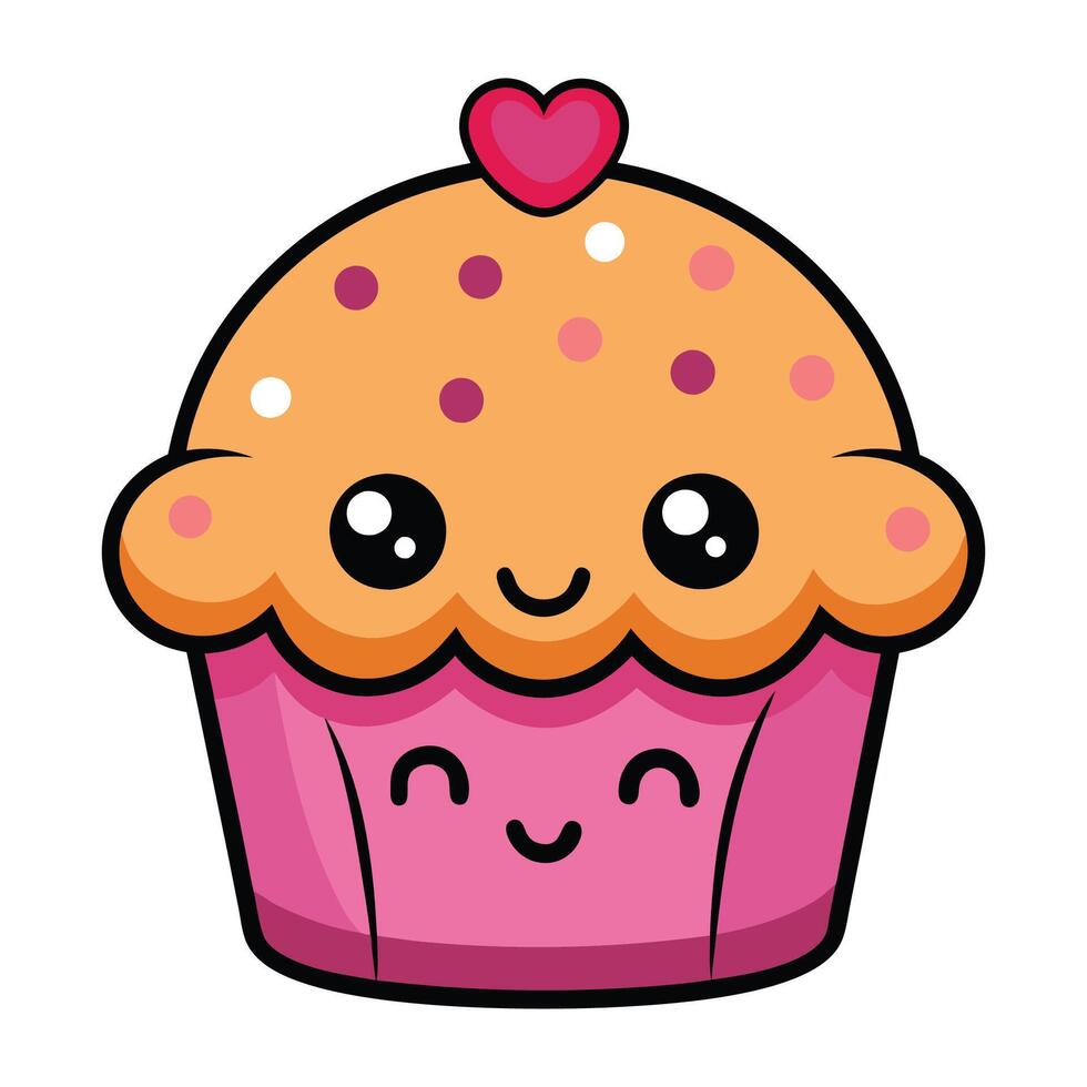 Cute Cartoon Muffin vector