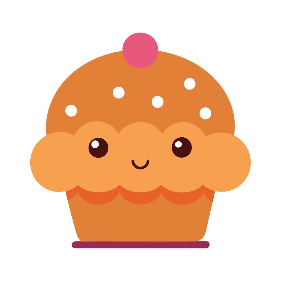 Cute Cartoon Muffin vector