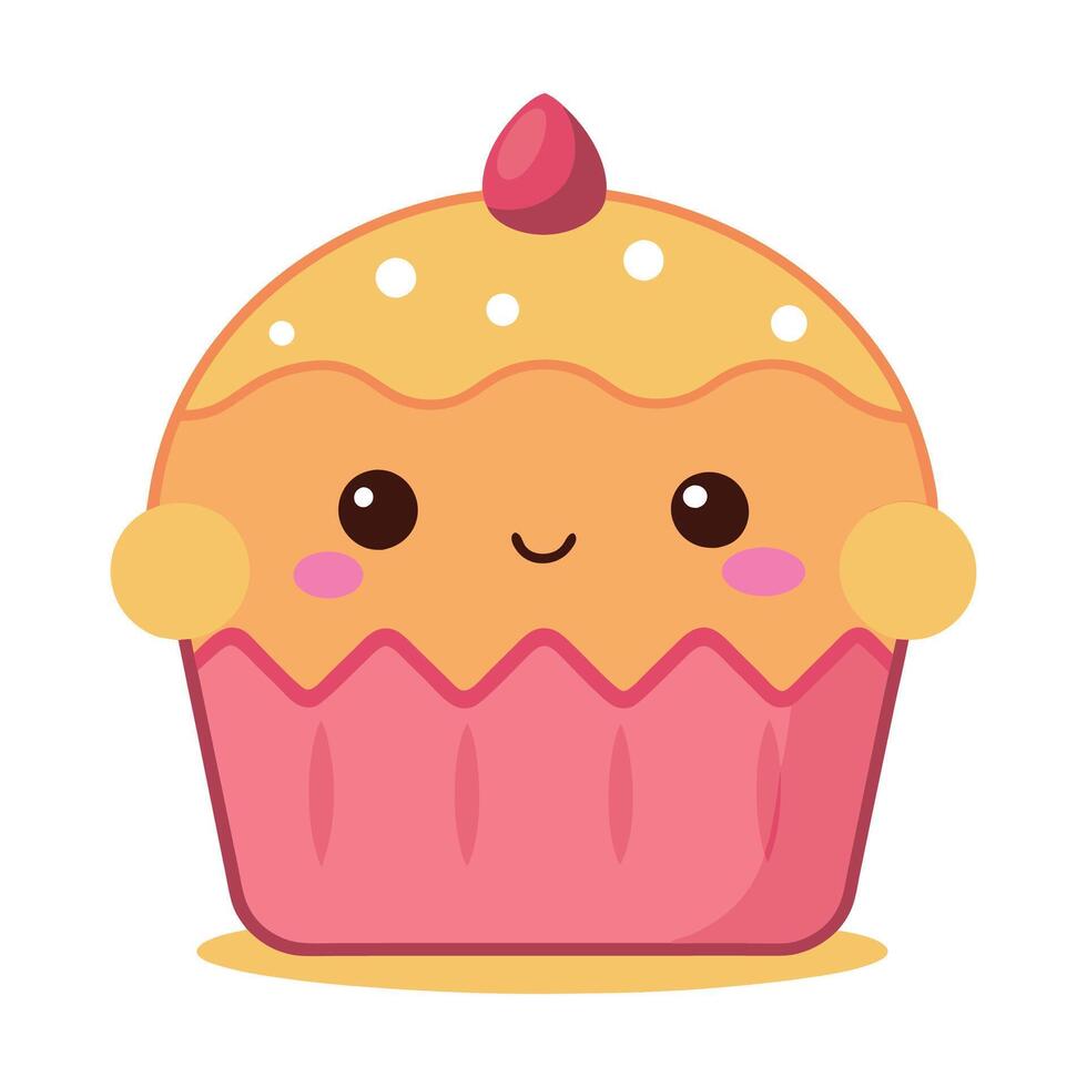 Cute Cartoon Muffin vector