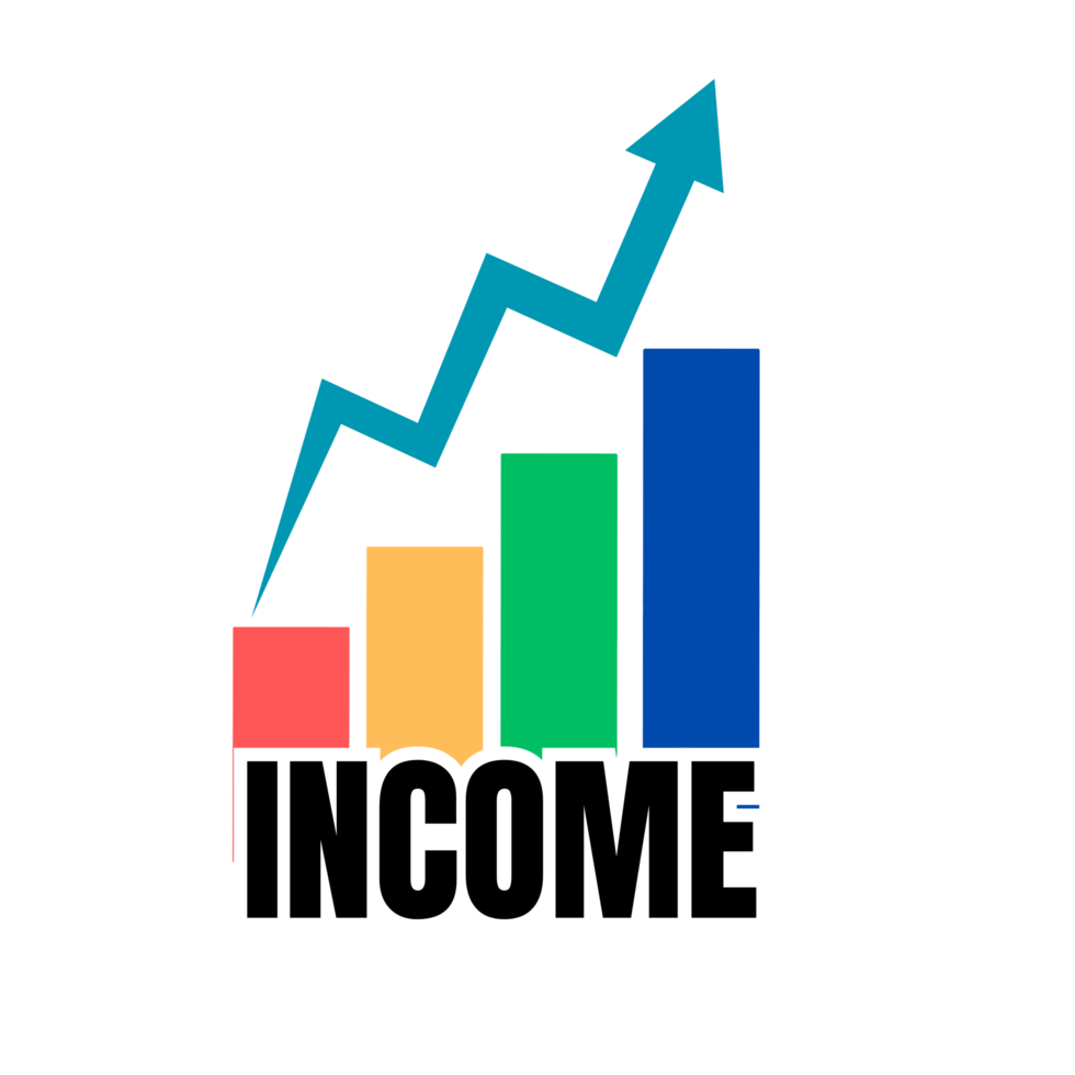 increase income with graph and arrow upward png