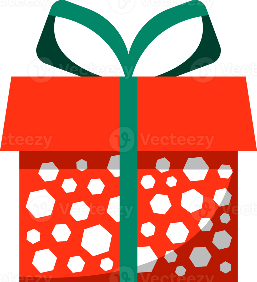 Red Gift with Polygons png