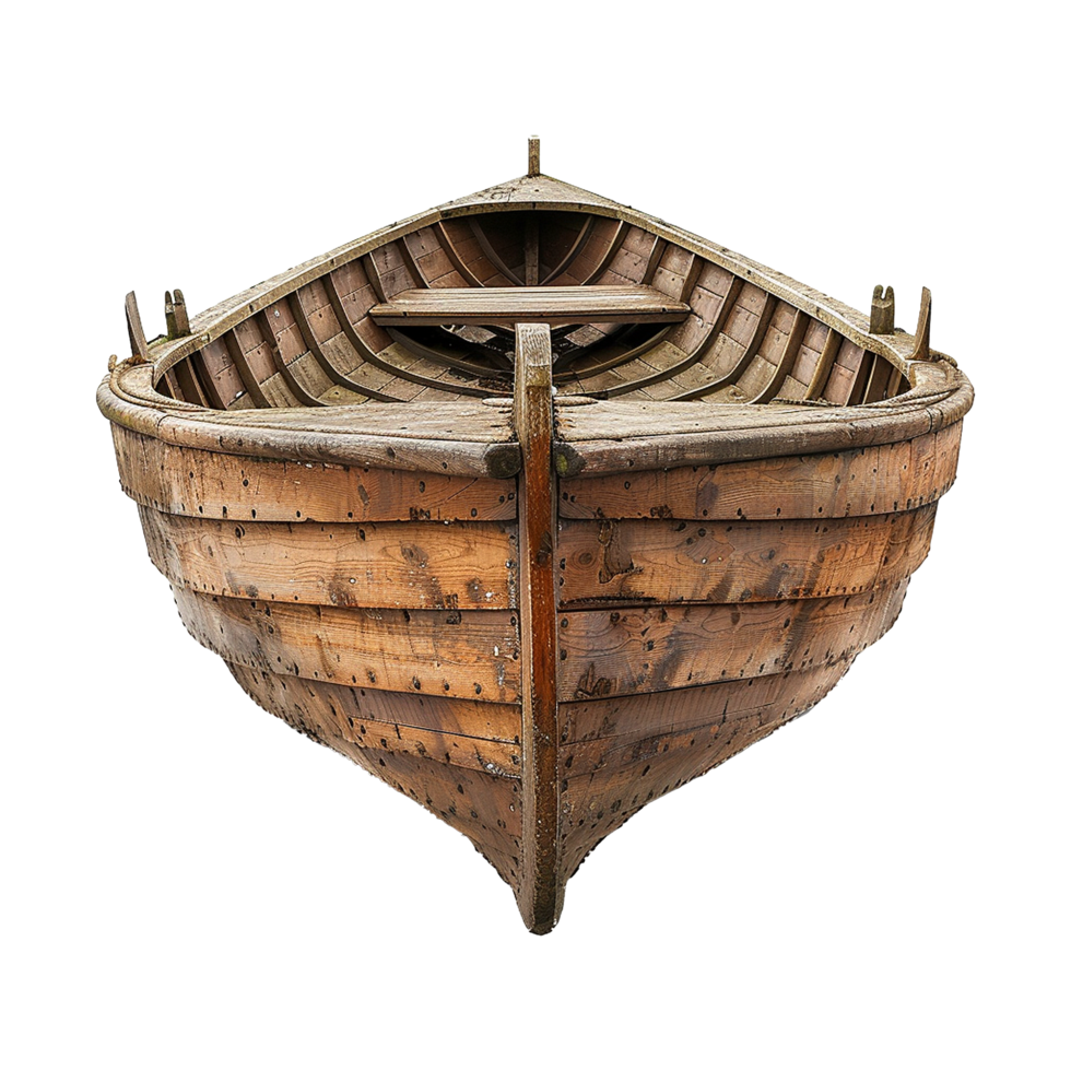 Wooden boat isolated on transparent background png