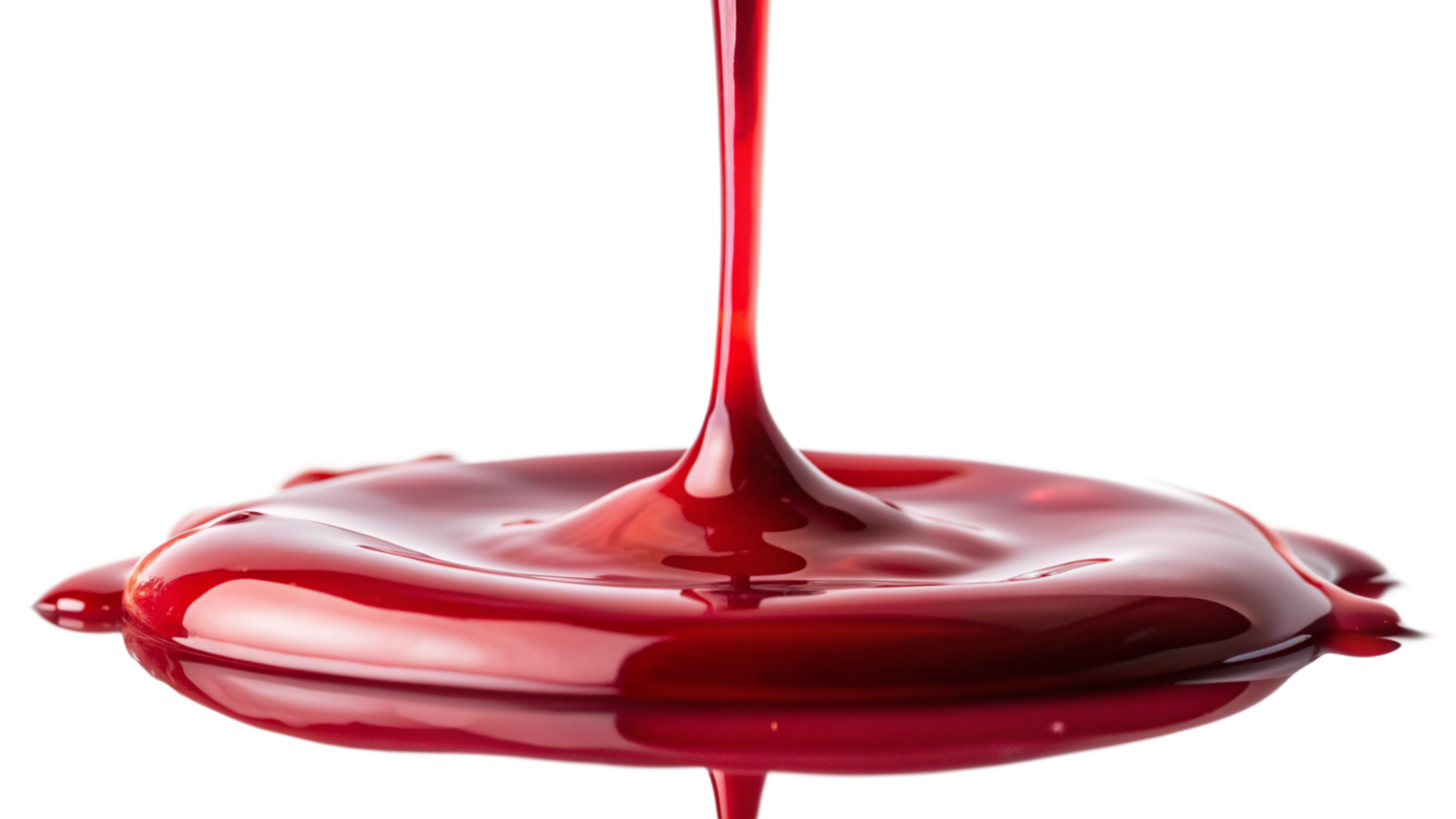 Red syrup dropping isolated on transparent background png
