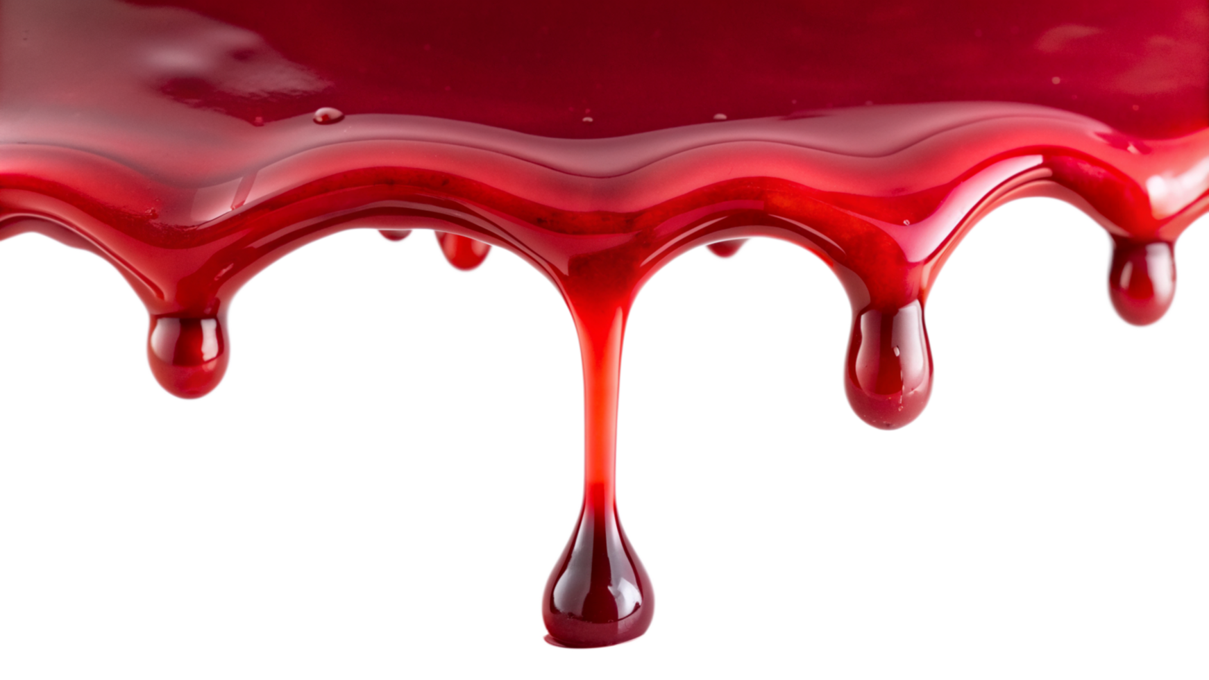 Red syrup dropping isolated on transparent background png