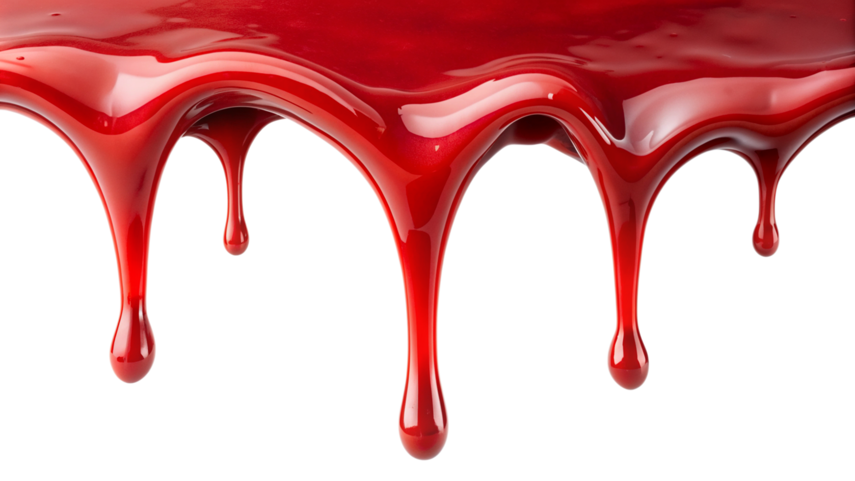 Red syrup dropping isolated on transparent background png