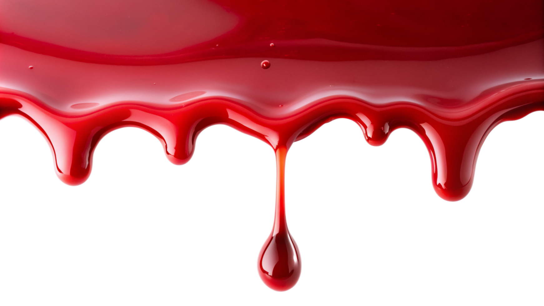 Red syrup dropping isolated on transparent background png