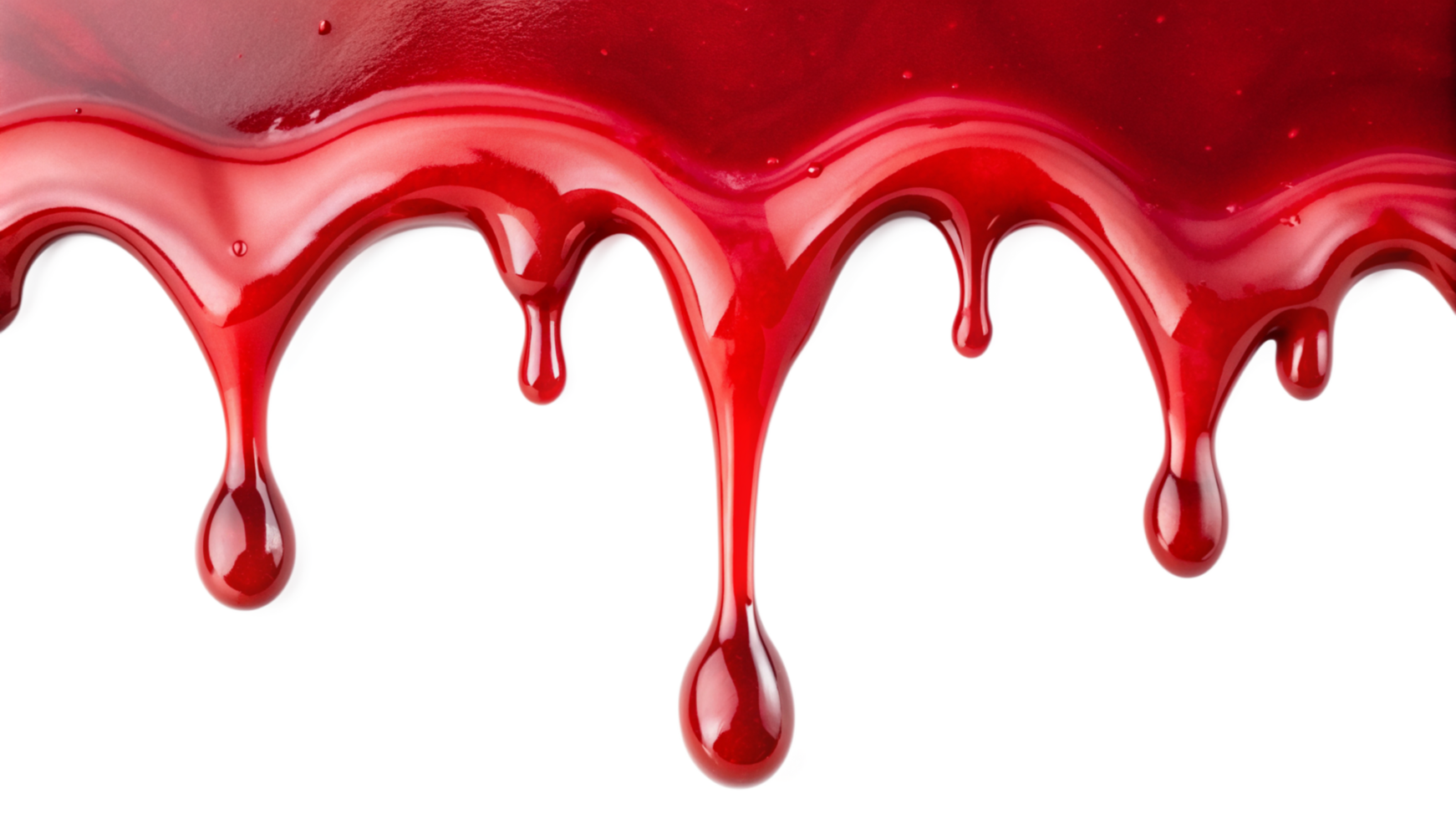 Red syrup dropping isolated on transparent background png