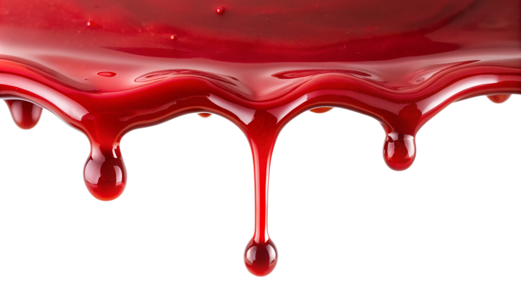 Red syrup dropping isolated on transparent background png