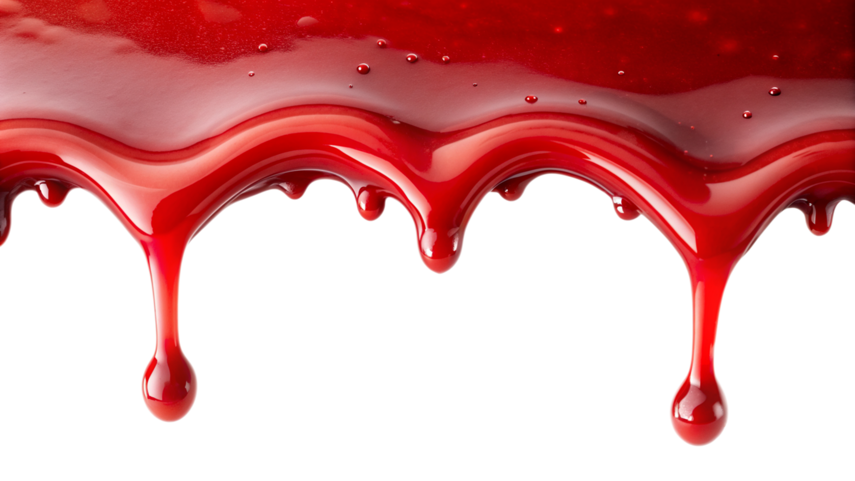 Red syrup dropping isolated on transparent background png