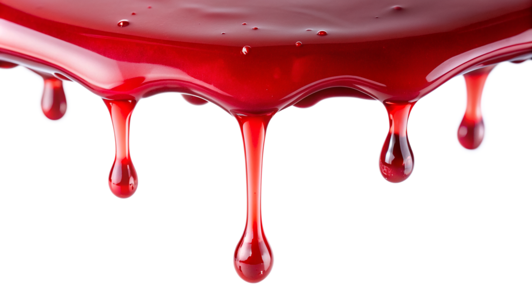 Red syrup dropping isolated on transparent background png