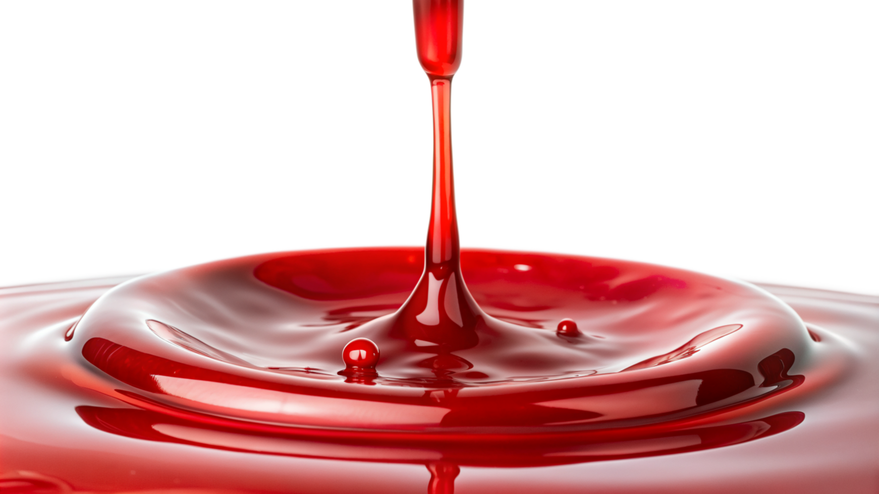 Red syrup dropping isolated on transparent background png