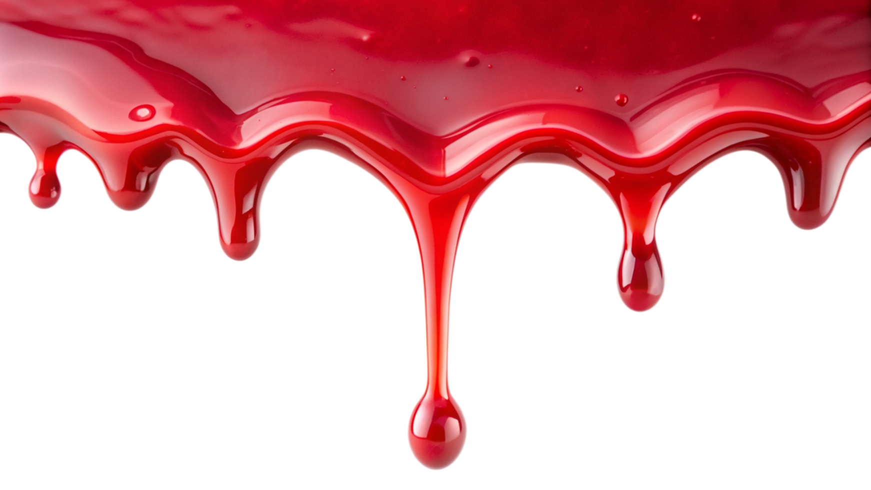 Red syrup dropping isolated on transparent background png