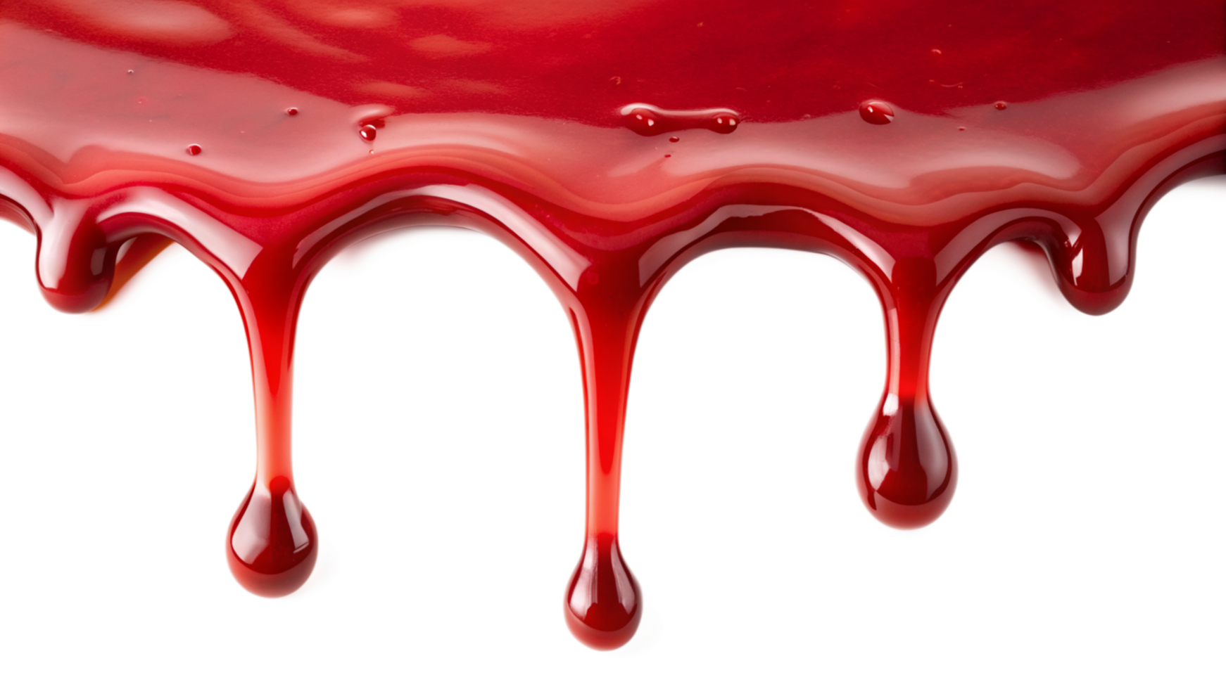 Red syrup dropping isolated on transparent background png