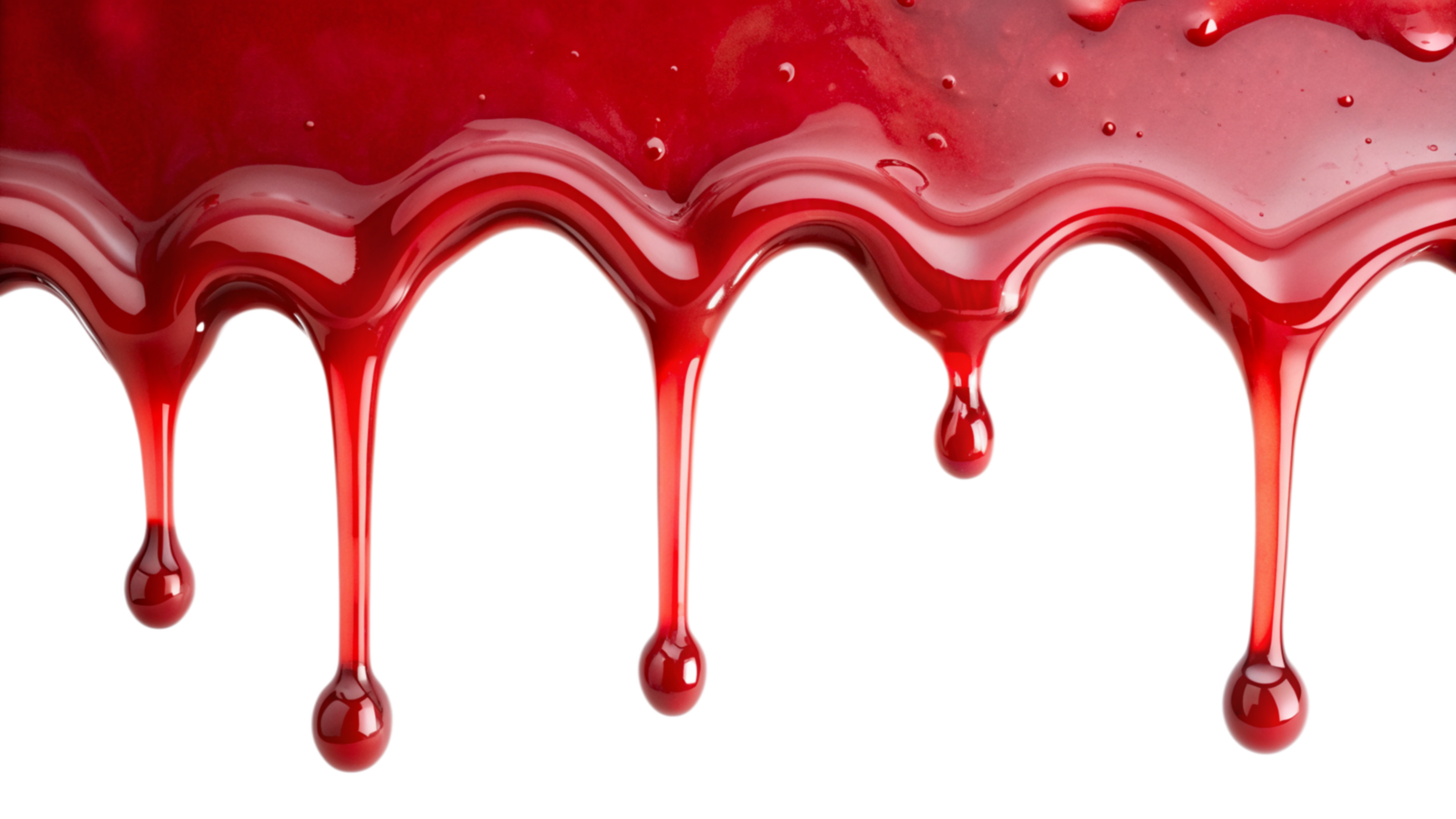 Red syrup dropping isolated on transparent background png