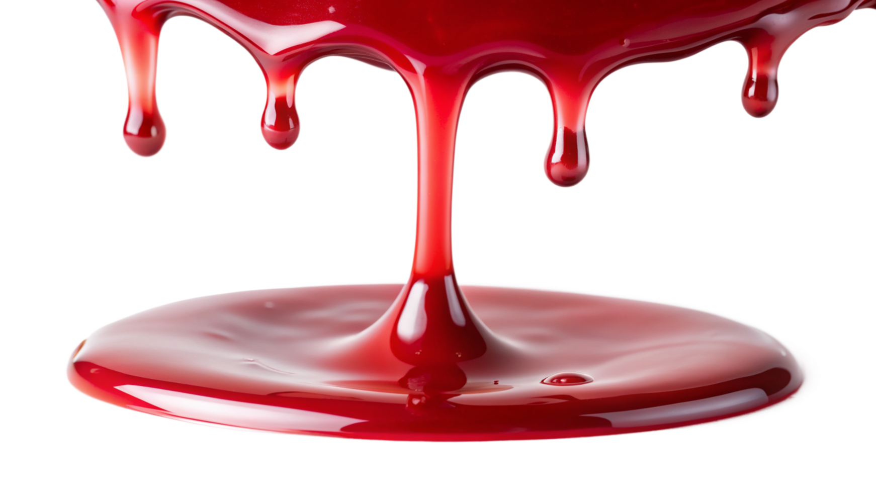 Red syrup dropping isolated on transparent background png