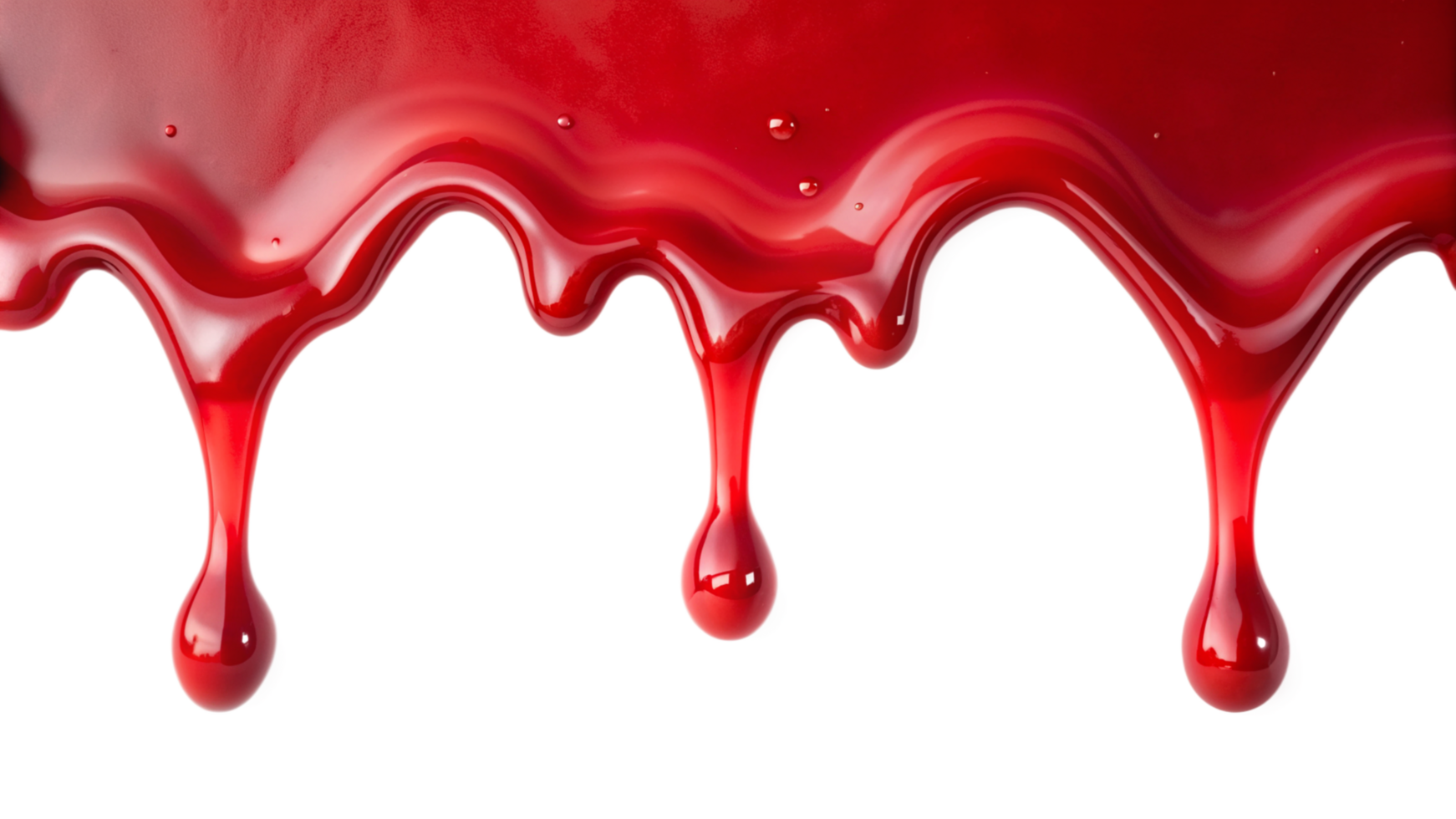 Red syrup dropping isolated on transparent background png