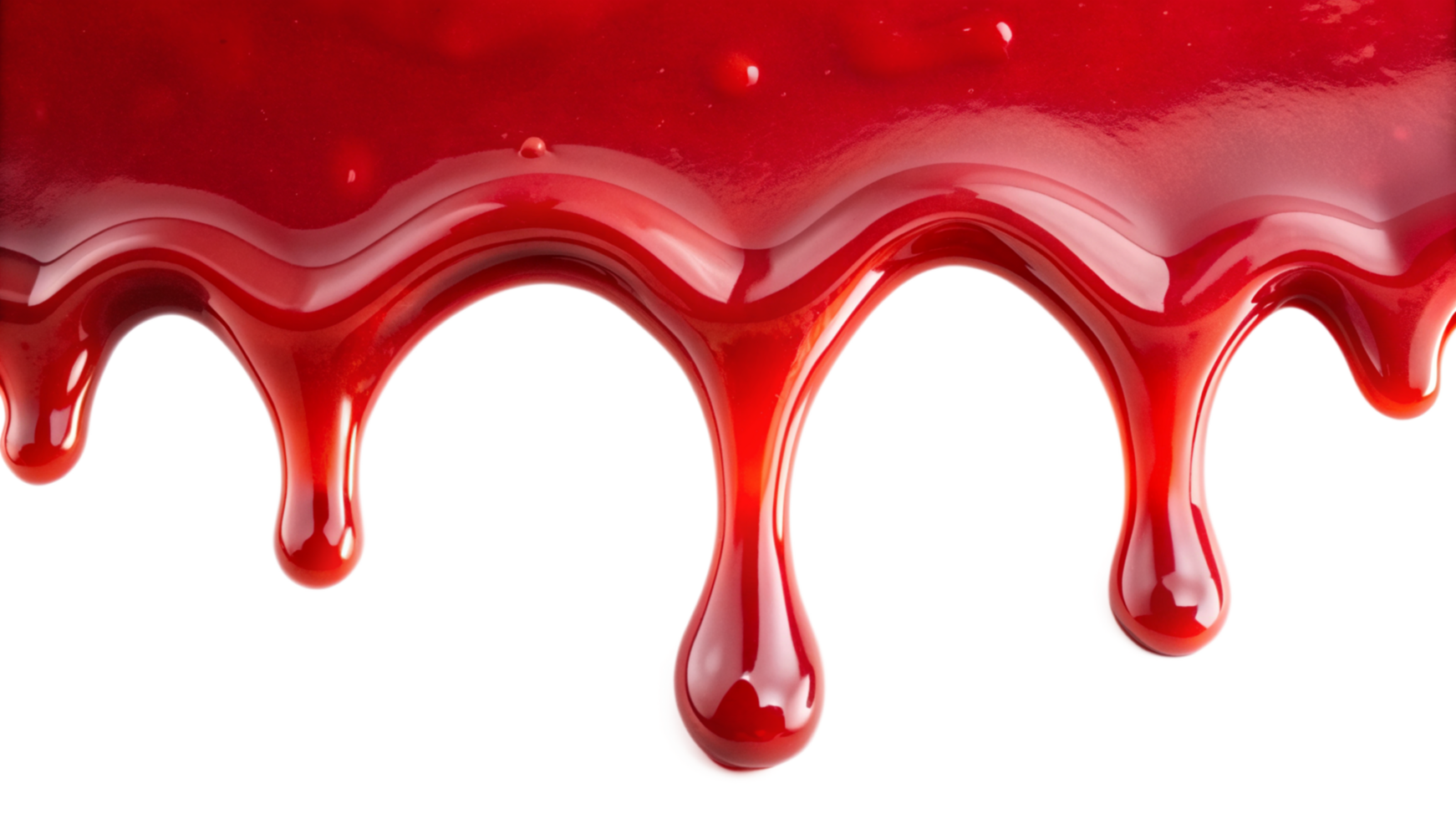 Red syrup dropping isolated on transparent background png