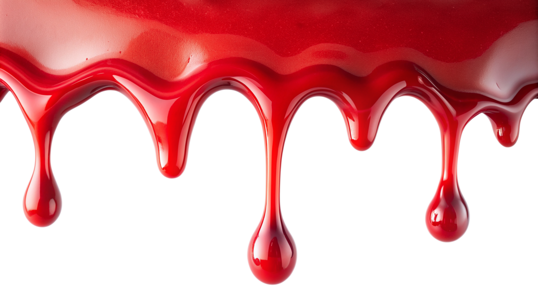 Red syrup dropping isolated on transparent background png