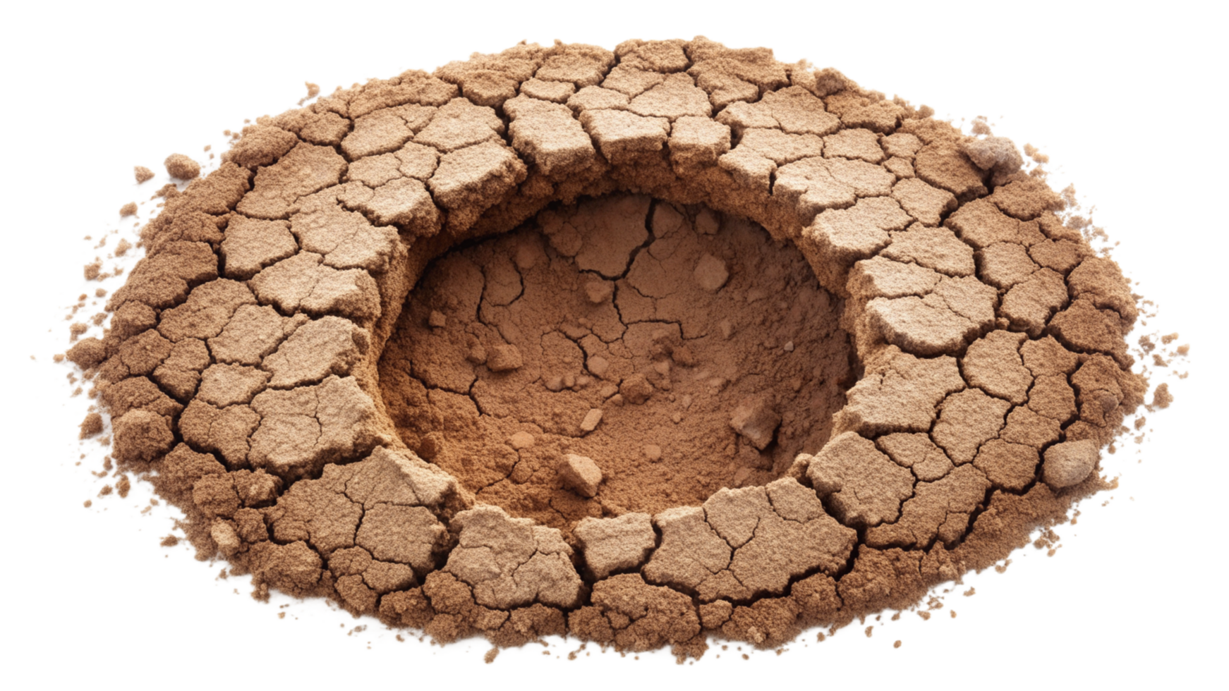 Earth hole with cracks isolated on transparent background png