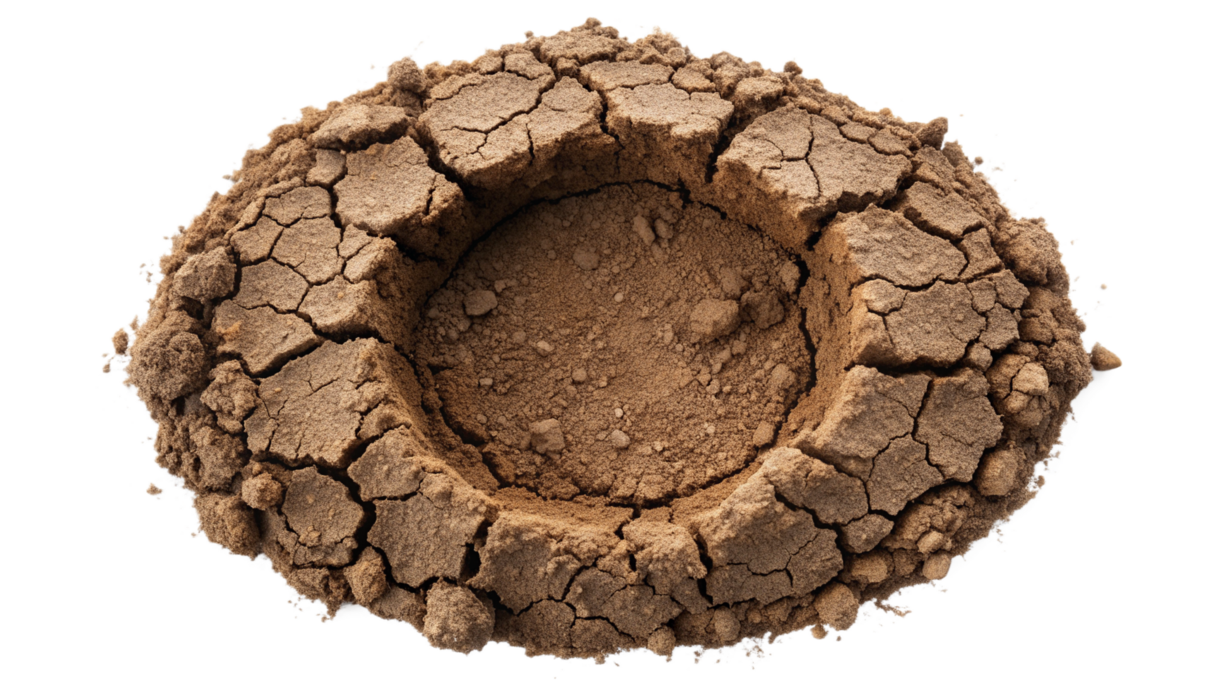 Earth hole with cracks isolated on transparent background png