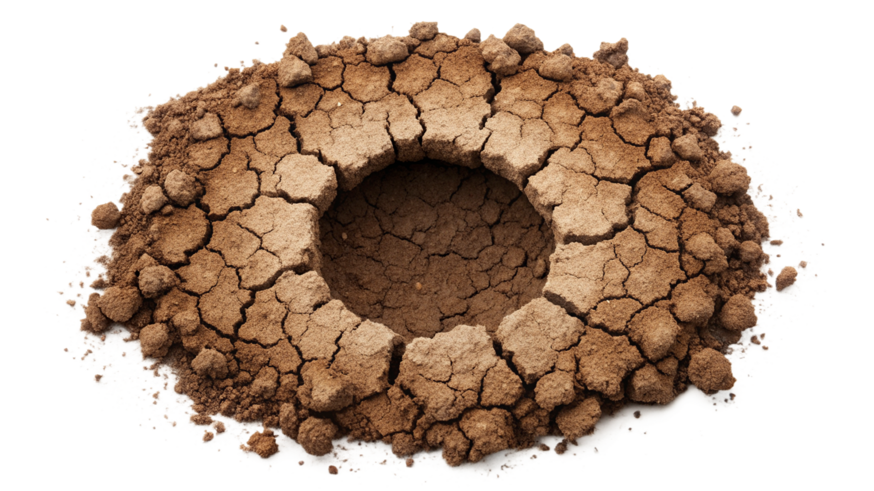 Earth hole with cracks isolated on transparent background png