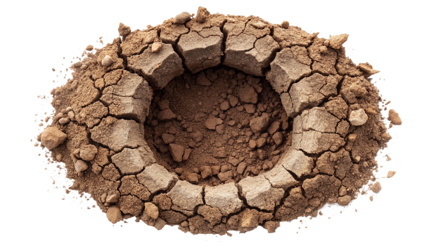 Earth hole with cracks isolated on transparent background png