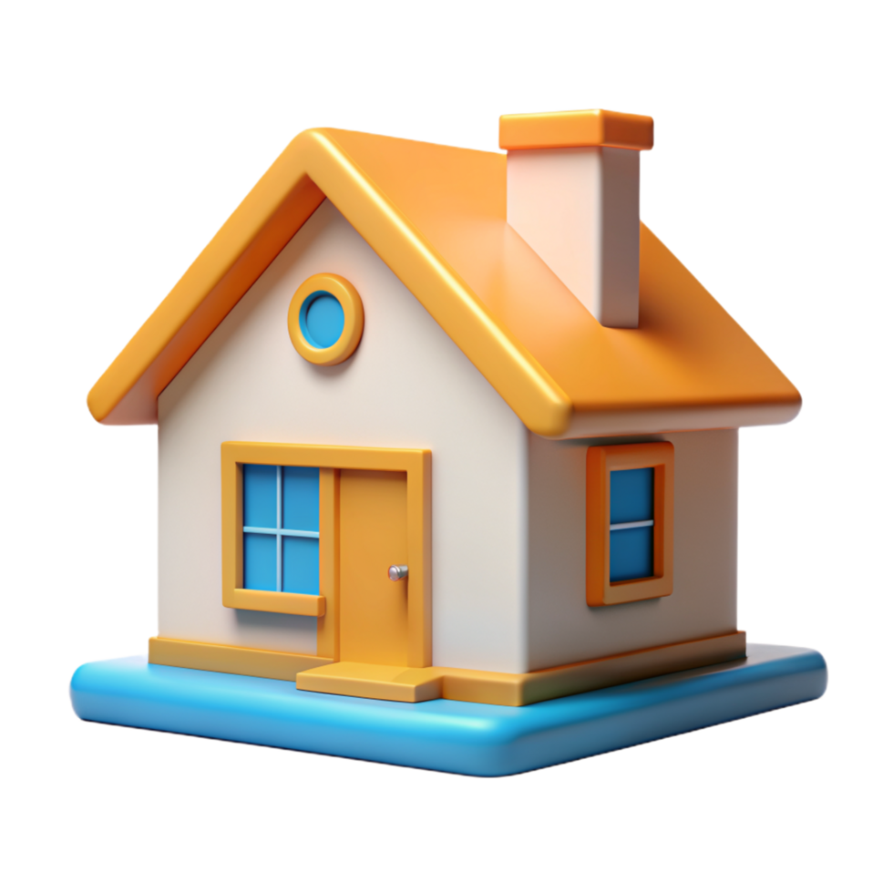 3d home isolated on transparent background png