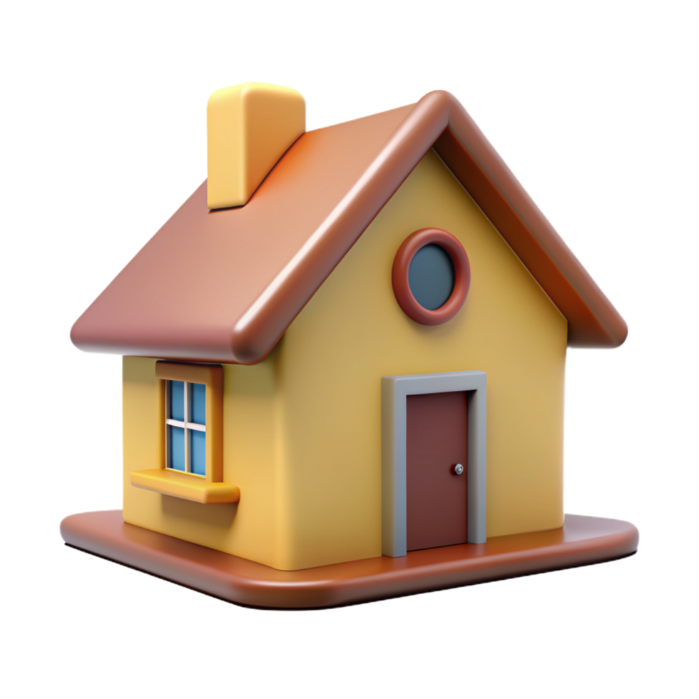 3d home isolated on transparent background png