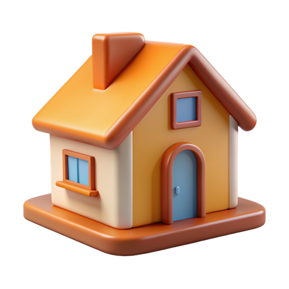 3d home isolated on transparent background png