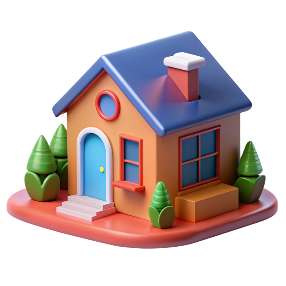 3d home isolated on transparent background png