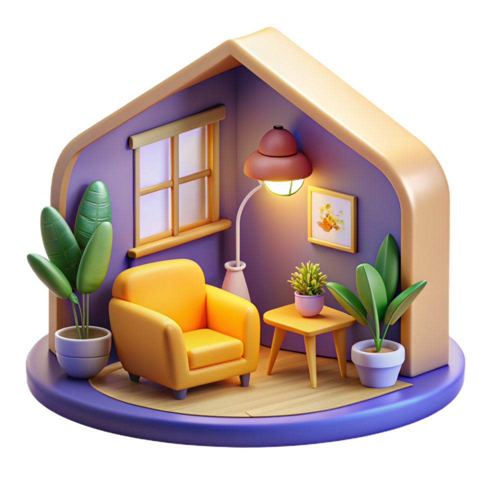3d home isolated on transparent background png