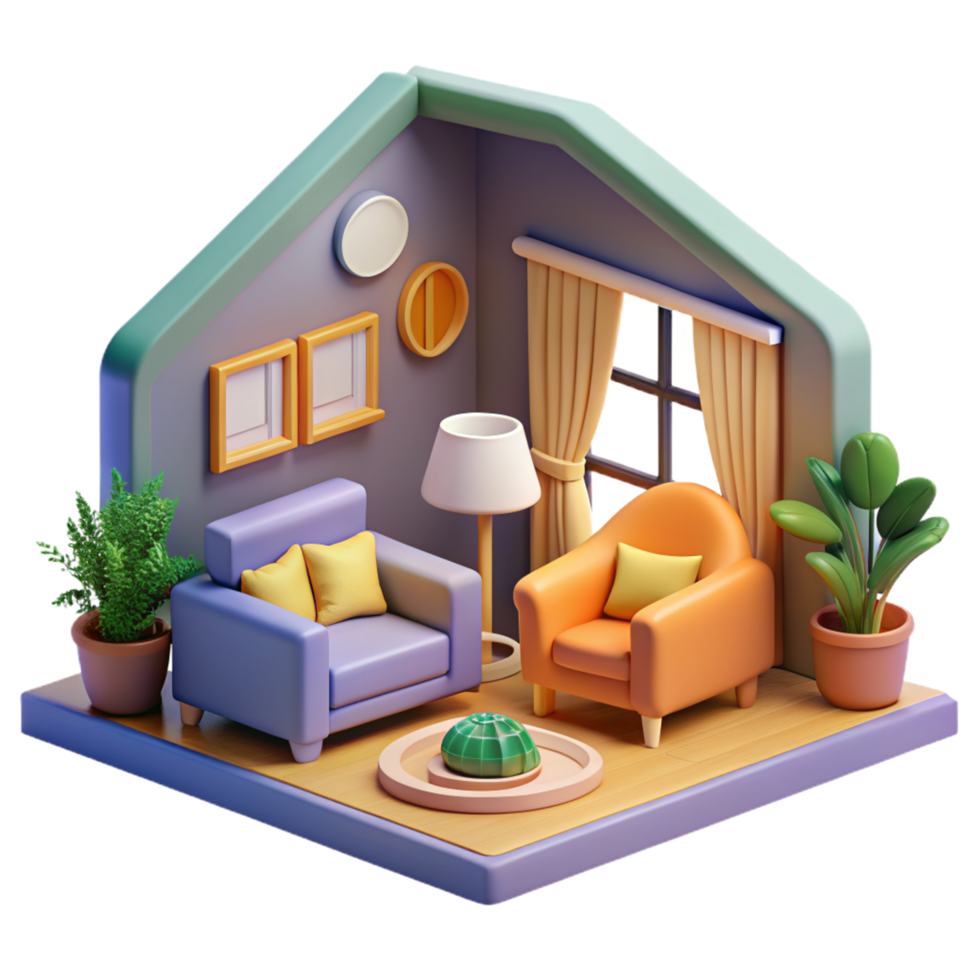 3d home isolated on transparent background png