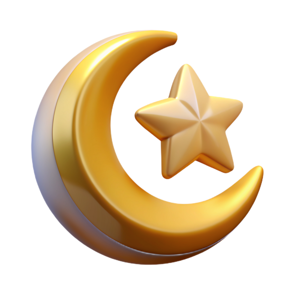 Crescent moon ramadan isolated on transparent background png